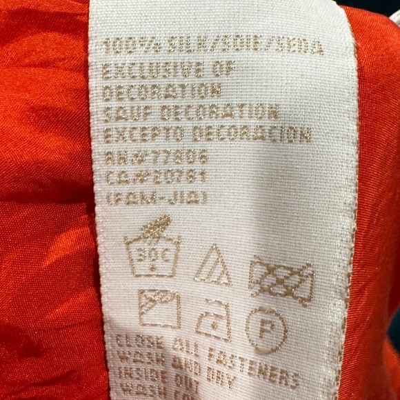 Tommy Hilfiger 100% Silk Burnt Orange Button Front Collared Blouse Shirt Size 4P - Picture 17 of 17